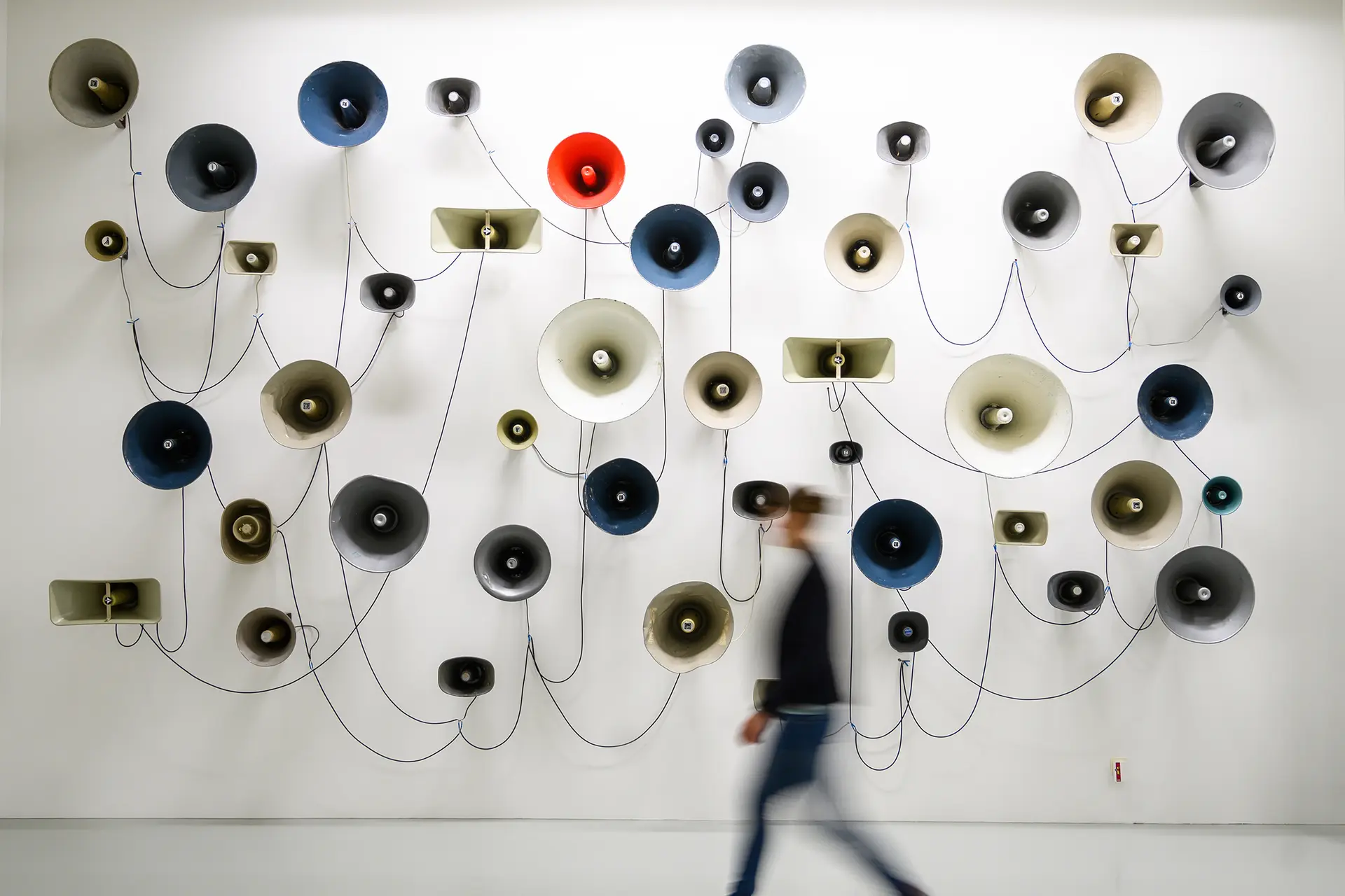 Studio Schwitters (2010), a sound installation by Pavel Büchler, plays the Dadaist sound poem Ursonate (1922-32) by Kurt Schwitters. Photo by Christophe Gateau/dpa/Getty Images